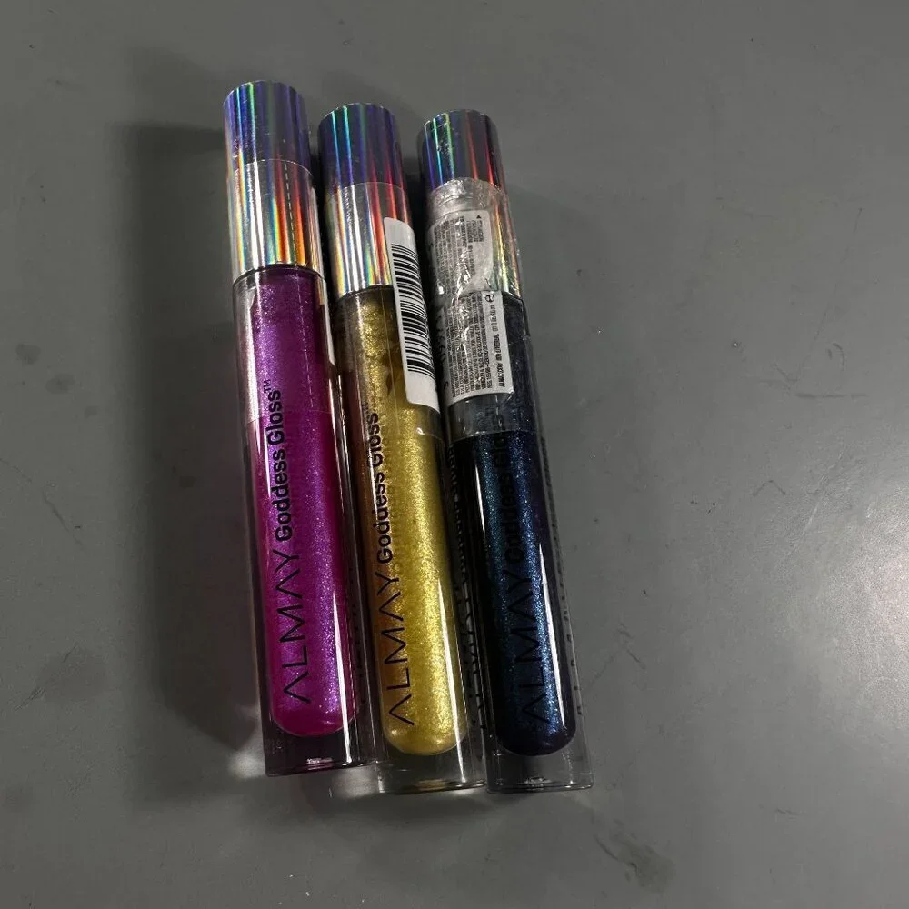Almay Gel Lipgloss Glitter Blue Yellow Pink Make Up Lip Care Sealed